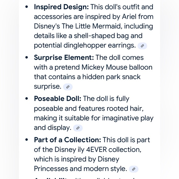 Disney Ariel Doll in Purple and Black Ensemble - Picture 5 of 14